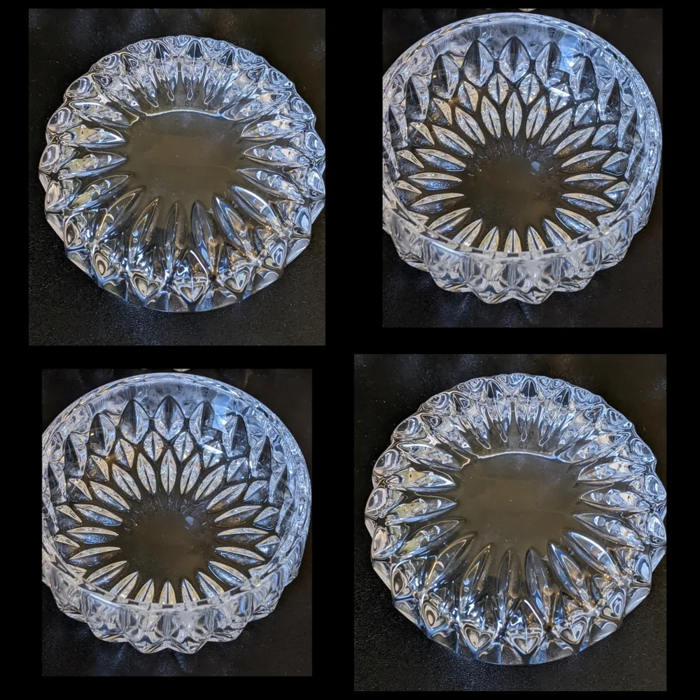 4PC Gorham West Germany Nachtmann ALTHEA Lead Crystal Bowl Set